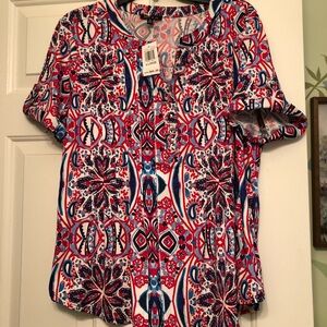 Vibrant Multicolor Patterned Women's Top